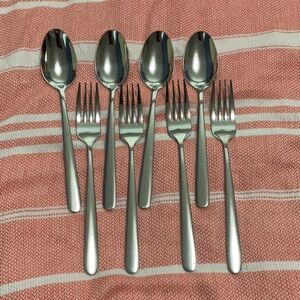 304 Stainless Steel Serving Spoon and Fork Set lot (8)